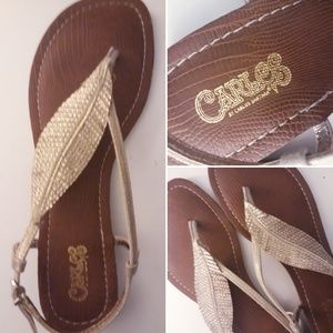 Carlos Santana | Gold Leaf Flat Sandal